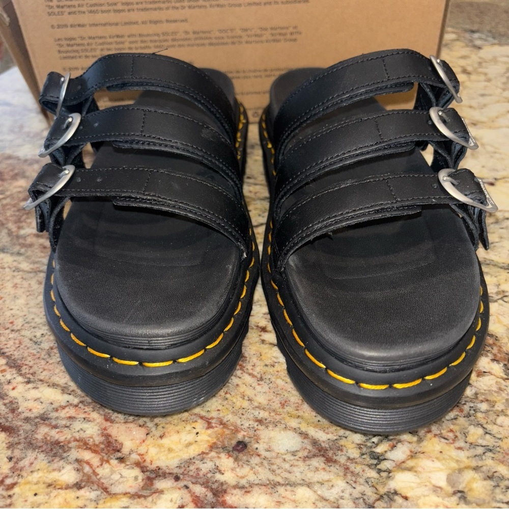 Dr. Martens Black Sandals with Silver Buckles - Picture 5 of 11